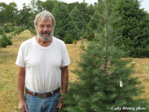 Earlier this month Len tied deer repellant "Whiff Bars" to our farm's trees that are most vulnerable to buck rubs.  The Whiff Bars are supposed to keep deer from browsing the trees, but we hope they keep buck from rubbing them as well.