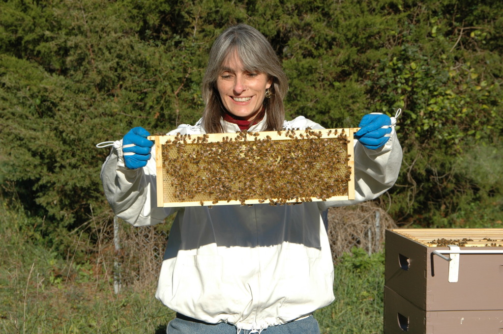 Cathy with Honey Bee Fram at Wolgast Tree Farm in Somerset, New Jersey